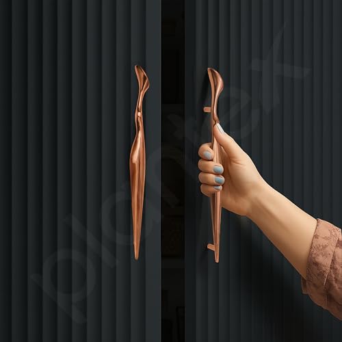 Image of Plantex Cabinet Handle /Kitchen Cabinet Door Handle /Wardrobe /160 mm Cupboard Handle /Door Pull-Push Handle for Home /Office - Pack of 2 (Rose Gold)