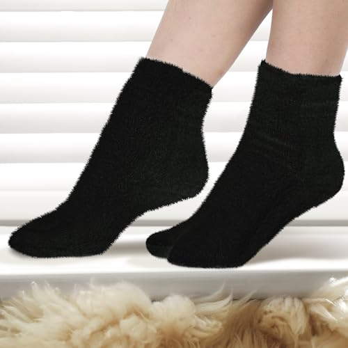 Image of Bencailor 3 Pairs Women Fuzzy Toe Socks Womens Soft Fuzzy Plush Warm Fluffy Winter Home Slipper Socks for Women Men, Size 5-9