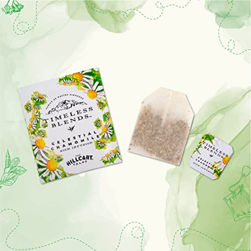 Image of Timeless Blends by The Hillcart Tales Celestial Chamomile Rich Infusion Herbal Tea Bags 100 Pieces, Premium Herbal Tea Leaves With Dried Chamomile Flower Flavoured, Natural Antioxidant, 200 gms