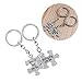 VOSAREA 2PCS / Set «Vous êtes ma Personne» Porte-clés en Acier Inoxydable pour Hommes Femmes Amoureux Porte-clés chaîne Couple Amour pour Toujours Cadeau Alphabet Puzzle Porte-clés