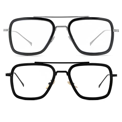 Image of Tony Stark Style Blue Light Blocking Glasses for Men Women, Iron Man and Spider-Man Computer Gaming Glasses