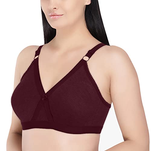 Image of Women's Poly Cotton Non-Padded Wire Free Full Coverage Bra