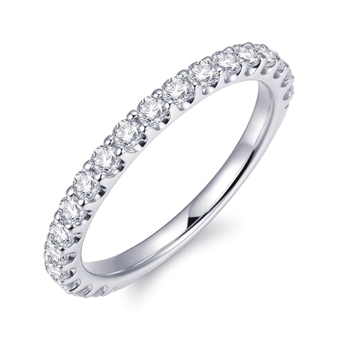 2.5mm Moissanite Wedding Bands, Moissanite Rings for Women, Eternity Bands for Women