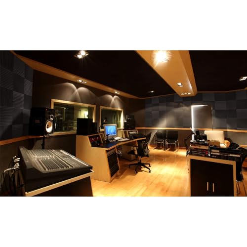 Image of Focusound Acoustic Foam Panels, 1 x 12 x 12 inch, Soundproof Foam Panels, Sound Insulation, Noise Cancelling, Wedge Plates for Home, Office, Recoding Studio, Pack of 300