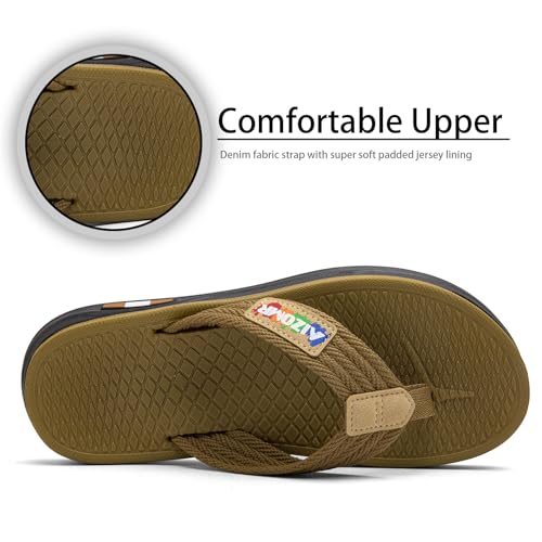 Image of Mens Flip Flops Thong Sandals Lightweight Comfortable Summer Beach Slides Soft Cushion Footbed Open Toe Slippers for Pool Showers Dorms Water Friendly Indoor and Outdoor