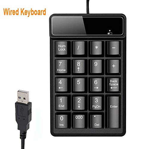 Gaming Keyboard 2.4GHz Mini USB Wireless Numeric Keypad 19 tasti numerici rilievo Numpad ricevitore for la contabilità di Windows XP / 7/8 computer portatili PC tastiera senza fili ( Color : Cable )