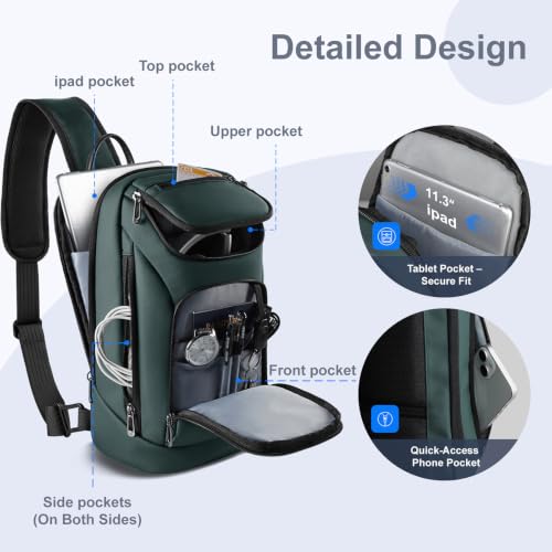 Bolso bandolera hombre cruzado: mochila de pecho compacta para tablet 4