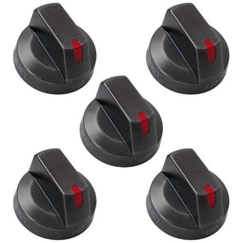 BLUE ELF Premium ‎DG64-00473B 5Pcs Stove Knob Oven Knobs Replacement for Sam-Sung Gas Range Oven Stove Part NX58H5600SS NX58H5650WS NX58K7850SS - Black