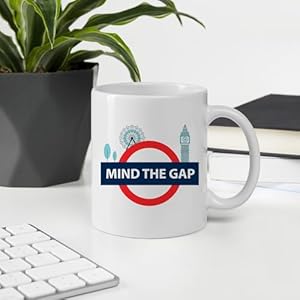 Mind the Gap Mug Women Men Ceramic Mugs Tea Coffee Cup with Handle Cute White - 11 oz Funny Novelty Nice Graphic Design Print for Kitchen ID44994 Mind the Gap Mug Women Men Ceramic Mugs Tea Coffee Cup with Handle Cute White 11 oz Funny Novelty Nice Graphic Design Print for Kitchen ID44994