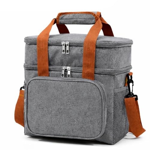Bolsa Térmica 13 Litros com Isolamento Térmico, Alça de Transporte, para Trabalho, Escola e Passeios, Cinza