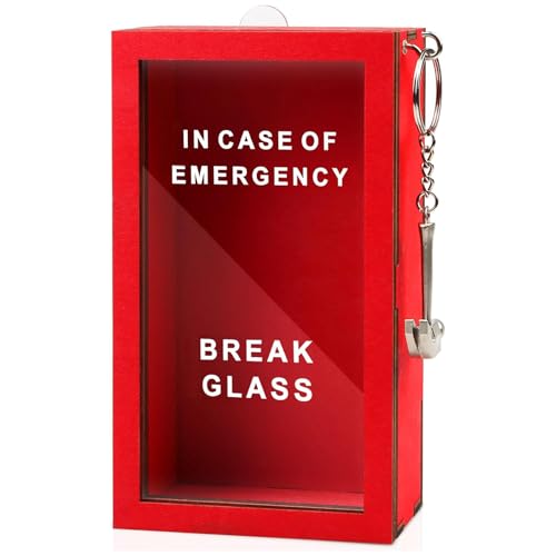 Apear1 Funny Gift Break in Case of Emergency Box with Hammer, Funny Desk Decor, Personalized Prank Gag White Elephant Gift for Friends Coworker Family (Emergency Box)
