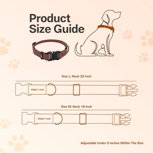 Image of Adil's Biothane Waterproof Dog Collar, Dog Leash & Collar Leash Combo | Heavy Duty TPU Coated Webbing | Adjustable Quick Release Buckle | Odour Resistant (Chestnut, M-18, Collar only)