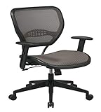 SPACE Seating AirGrid Latte Back and Mesh Seat, 2-to-1 Synchro Tilt Control, Adjustable Arms and...