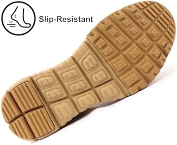 LUDEY Heren Militaire Laarzen Tactische Laarzen Anti-Slip Wandelschoenen Comfortabele Werkschoenen Combat Laarzen Enkel Lopende Schoenen Politie Laarzen Berg Laarzen Beige 38EU