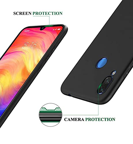 Image of Mobile Back Cover Case for Redmi Note 7 Pro (Silicone Case|CameraProtection|Black SC1510)