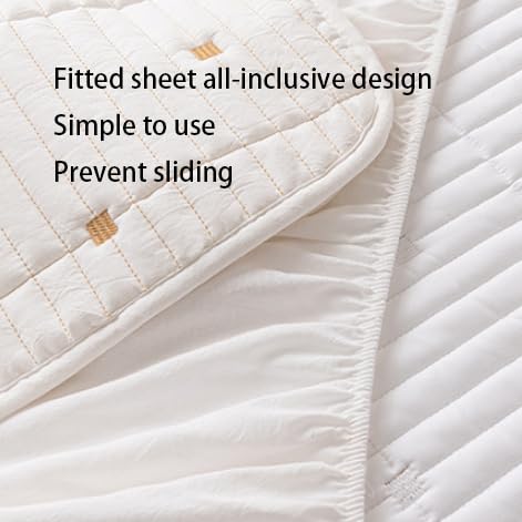 FCLDESHOP Transpirable,Protector De Colchón De Pañales Impermeable Acolchado De Algodón Puro, Adecuado para Colchones De 12"/30 Cm De Profundidad,Blanco,200 * 220cm+30cm