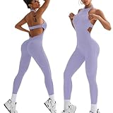 XDSP Mono Deportivo Mujer Ajustado Jumpsuit Sin Costuras Sexy Mono Sin Espalda Elástico Elegant Monos de Una Sola Pieza Ropa Deportiva Gimnasio Fitness Yoga