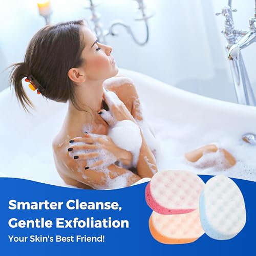 Esponja exfoliante de ducha corporal de doble cara con masaje suave pack de 12 4