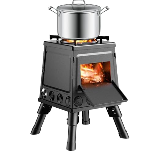 Estufa portátil de camping, estufa de cohetes - estufa de leña, horno plegable para tienda de campaña, gadgets de camping, calefacción de leña, estufa de leña portátil para año nuevo chino, mujeres y