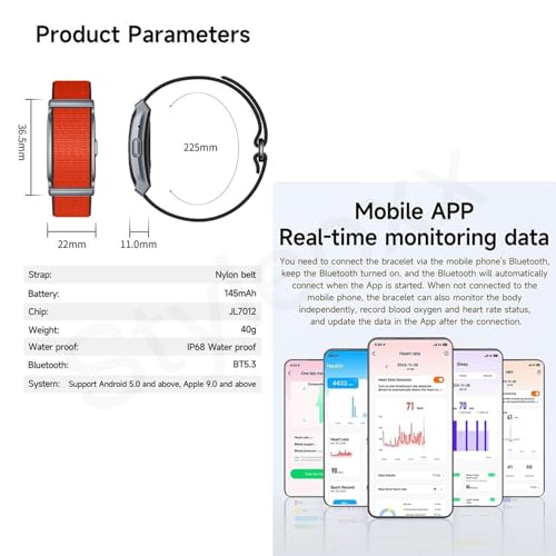 Image of StyleOxx GT Pro Smart Fitness Band,24 /7 Activity Tracking, Heart Rate Monitoring, HRV Analysis, Stress and Sleep Tracking, 30+ Days Battery Life, Ai-Analysis,Subscription Free App (Orange Silicone)