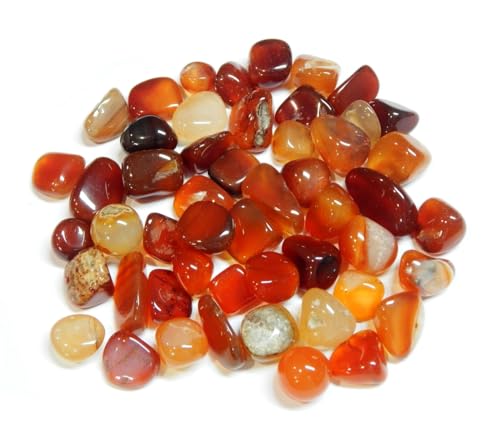 Perlin Pack of 50 Agate Gemstones Semi-Precious Stones Beads 9 mm ~ 15 mm Tumbled Stones Gemstone Semi-Precious Stone for Gemstone Game for Treasure Hunting and Decoration (Red) - Image 4