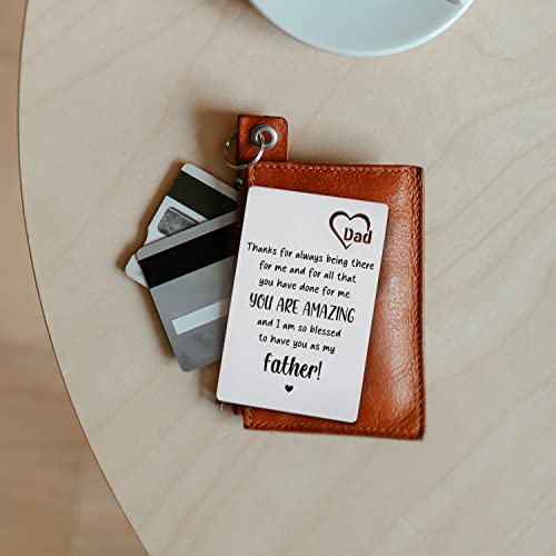 TRCENDE Fathers Day card for Stepdad, Dad Birthday Gifts from Daughter Birthday Wallet Card for My Dad, Dad Wallet Card from Kids Baby for Valentine’s Day Gifts xdad94