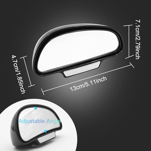 Image of Blind Spot Mirror Adjustable 360 Degree Car Side Mirror, HD Glass Rear View Exterior Accessories Frame Thickness Less than 5MM for Car SUV (single mirror right)
