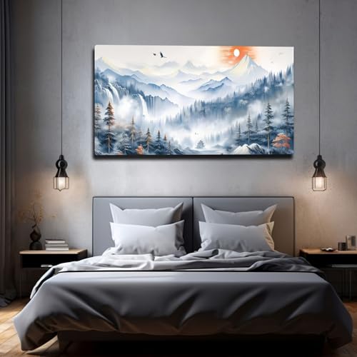 Toile imprimée paysage bohème moderne décoration murale salon 80x160cm