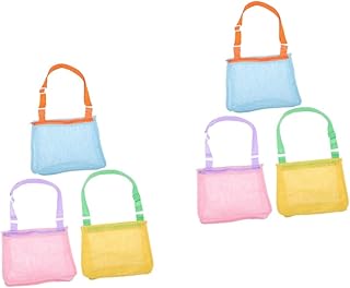 jojofuny 6 Pcs Beach Bag Mesh Bag Tobots Toys Mesh Beach Bag Travel Beach Toys Beach Net Toy Bag Mesh Sand Toy Bag Mesh Beach Bags for Kids Beach Shell Tote Bag Shell Bags for Kids Backpack
