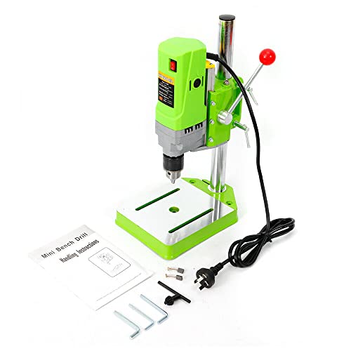 Mini Drill Pres, 710W Bench Drill Press Portable Drill Press Stand, 0-2800r/min Benchtop Drill Machine Compact Portable Drill Press for DIY Furniture Workbench Repair Machine for Drilling (710W Green)