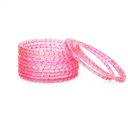 Image of Raindrop Crystal Glass Bangles, Pack of 12