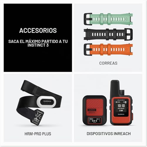 Miniatura 6 de Garmin Instinct 3 Solar, Reloj Inteligente con GPS, Negro | Carga solar, GPS, monitorización de salud, linterna LED y hasta 28 días de batería