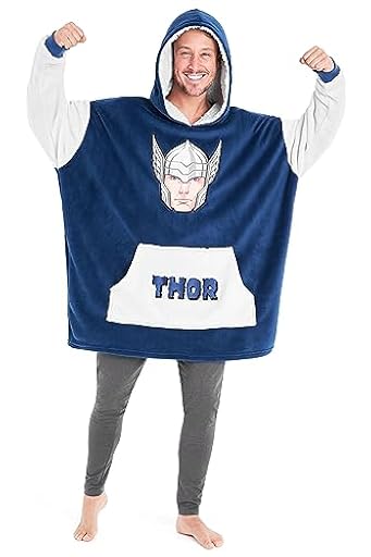 Marvel Sudadera Oversize Hombre Avengers Sudadera Oversize de Los Vengadores Batamanta Hombre (Azul/Gris) | Ya disponible en tu tienda friki favorita! En mundofriki.es!