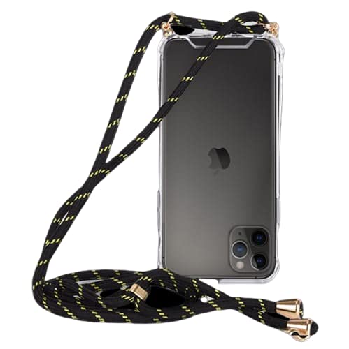 iPhone12 Pro Max Lanyard Black and Gold Crossbody Case Cell Phone Lanyard for around the Neck, Phone Safety Adjustable Phone Strap, Best Smartphones Lanyard with Full Coverage Case (iPhone 12 Pro Max)