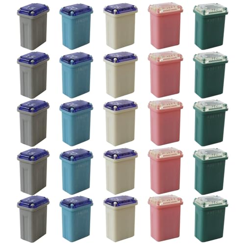 Kit de protección de circuito de 25 piezas, fusibles micro cartucho M-CASE codificados por color 15-40 Amperios para SUVs y vehículos miniatura 6