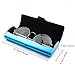 Eyeglass Case for Men Glasses Case Aluminum Light Nearsighted Spectacle Case Box Frosted Matte Glasses Holder (Blue-large)