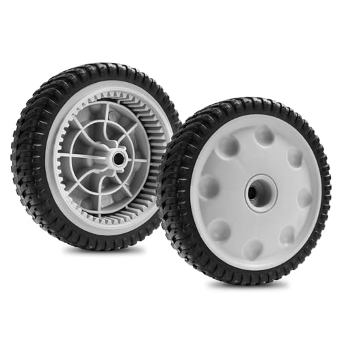 Cluparis 734-04018C Lawn Mower Front Drive Wheel Replaces 734-04018A 734-04018B Front Wheels Tires for Troy Bilt Tuff-Cut 210 TB210 TB230 TB240 Self Propelled Mower/Cub Cadet Lawn Mower Set of 2, Gray