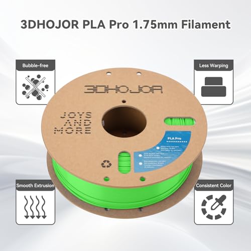 Image of 3DHoJor PLA Pro (PLA+) Filament 1.75mm, 3D Printer Filament, Cardboard Spool, Dimensional Accuracy + /- 0.03 mm-Peak Green, 1kg