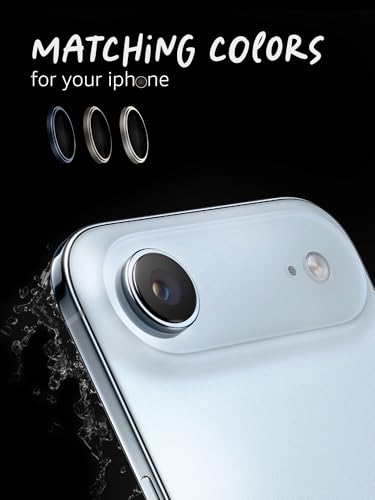 Image of Lensarmor Compatible with iPhone Air Camera Lens Protector Sky Blue (2-Pack) - 9H Tempered Glass, Military-Grade Anti-Scratch, Slim & Case-Friendly, Easy Install Frame