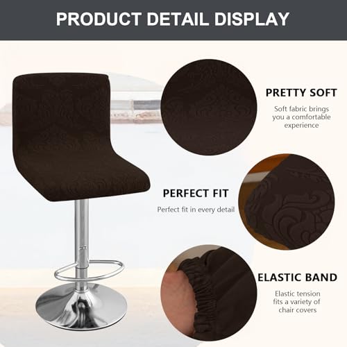 Image of Chair Covers Bar Stool Cover 2pc Bar Chair Cover Swivel Bar Stool Slipcover | Stretch Counter Height Bar Stool Cover High Back Chair Cover Counter Stool Bar Chair Covers for Kitchen Pub Dining Room,03