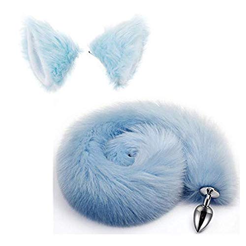 tyufgt6u Pince à cheveux en peluche et queue de renard B-ütt an-âl PL-ùg T-ö-YS - Déguisement Bunny Girl pour le yoga Cover