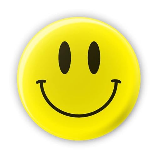 90's Smile Smiley Face Rave Acid - YELLOW - Neon Fluorescent UV Glow Party Accessories - Party Gift - Fancy Dress - 45 mm