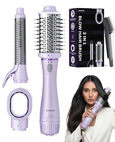Image of Ownair Hot Air Brush for Hair with Dryer, 4 Heat & Speed Modes, Warm Air Styling, 1200 Watts, Hair Dryer for Women, Styling Brush with 360 Swivel Cord for Easy Styling