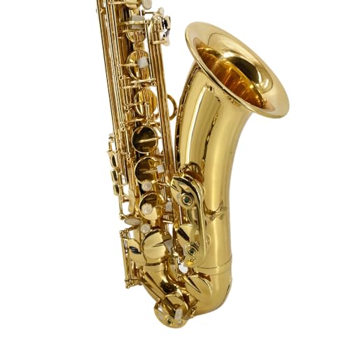 Image of Yinfente Bb Tenor Saxophone Professional Beginner Kit-B Flat Tenor Sax Complete Student Set with Hard Case,Reeds,Cleaning Cloth,Neck Straps,Mouthpiece Gold