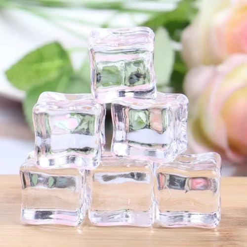 20 piezas cubos de hielo acrílico transparente 18mm miniatura 1