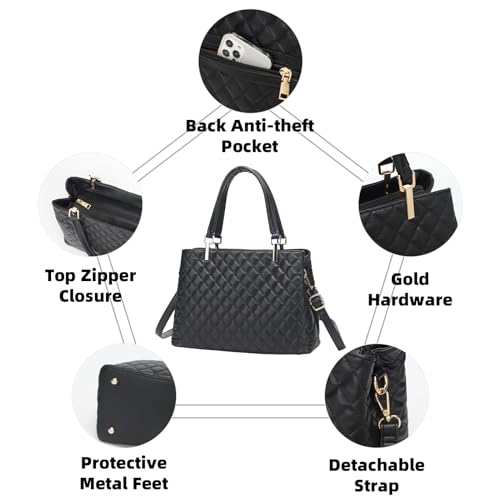 Image of Women's Purses Medium Top Handle Shoulder Hobo Tote Leather Handbag