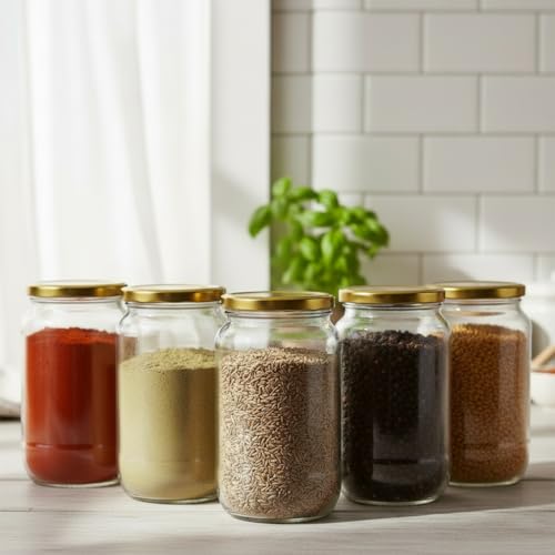 Image of ginoya brothers - Kitchen Glass Jar (5, 1000 Ml. Jar)