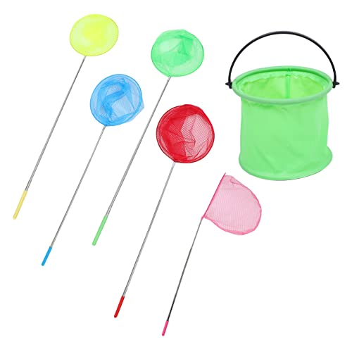 BCOATH 5Pcs Outdoor Telescopic Nets with Bucket Lightweight for Retractable Design for for Outdoor Fun and Experiments