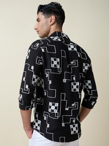 Image of Thomas Scott Mens Regular Fit Embroidered Full Sleeves Casual Shirt