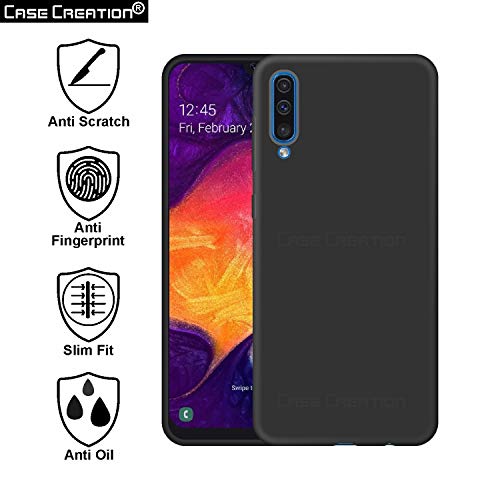 Image of Case Creation Luxurious OG Series for Samsung Galaxy A70 Case Cover,Anti-Dirty Slim Case Frosted Matte Cute Candy TPU Raised Bezel (Splash of Color) Back Cover for Samsung A70 -Black